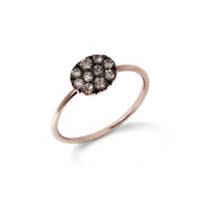 Anillo de oro rosa con brillantes brown