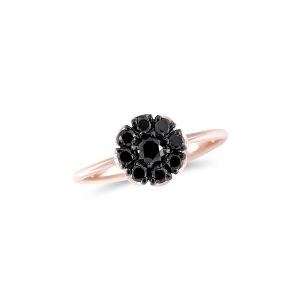 Anillo de Oro y Brillantes Negros