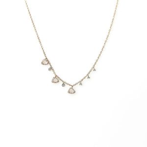 Cadena con Brillantes y Topacios Transparentes