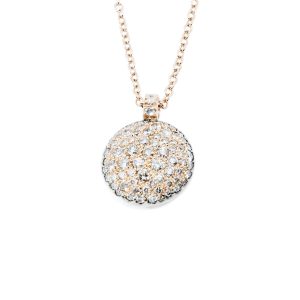 Colgante largo de Oro y Brillantes grises