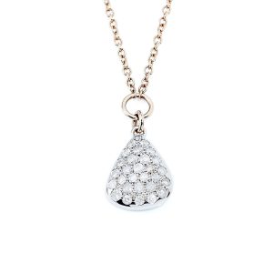 Colgante largo de Oro Blanco con Brillantes Ice