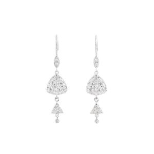 Pendientes de Oro Blanco y Brillantes