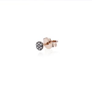 Pendiente paillette de oro rosa y brillantes brown