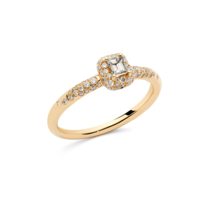 Solitario con diamante talla esmeralda
