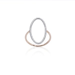 Anillo oval de brillantes