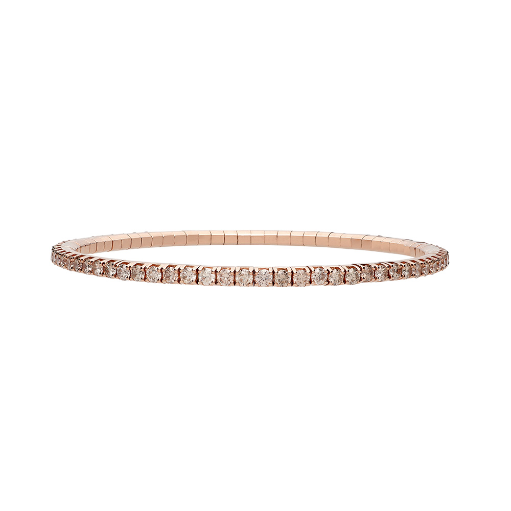 Riviere Elástica de Oro rosa con Brillantes
