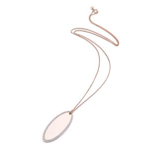Cadena con paillette de oro y bisel de brillantes