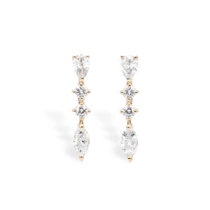 Pendientes de Oro Rosa y Brillantes