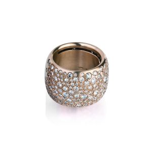 Anillo de Oro Color Champagne y Brillantes