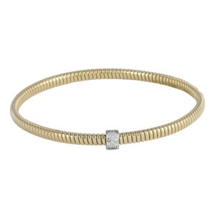 Pulsera de Tubo Gas con Brillantes Elástica