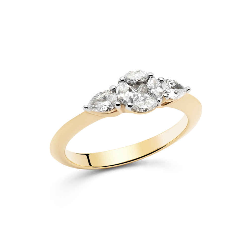 Anillo de Oro Rosa y Brillantes