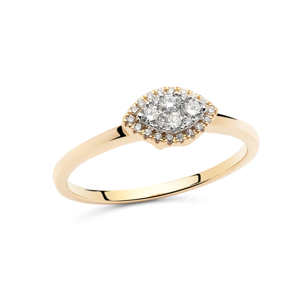 Anillo de Oro Rosa y Brillantes