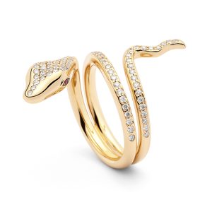 Anillo serpiente de brillantes