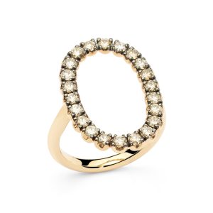Anillo oval con brillantes brown