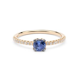 ANILLO CON ZAFIRO Y BRILLANTES
