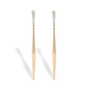 Pendiente de brillantes con oro rosa