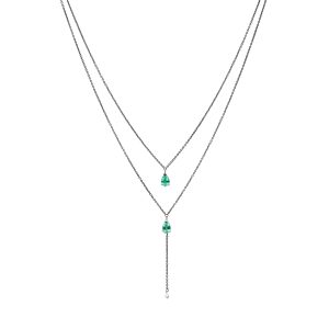 Colgante de oro con esmeraldas y diamante