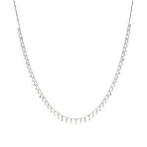 Colgante de oro blanco con brillantes colgando