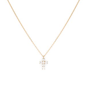 Colgante cruz con brillantes