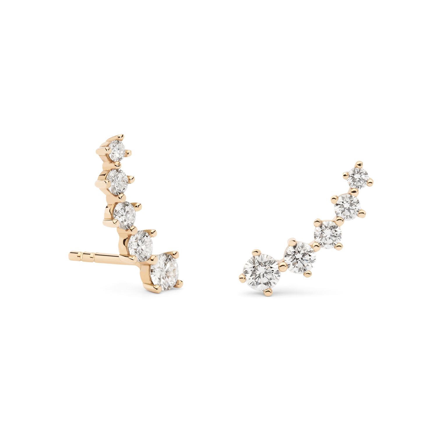 Pendientes trepadores de brillantes