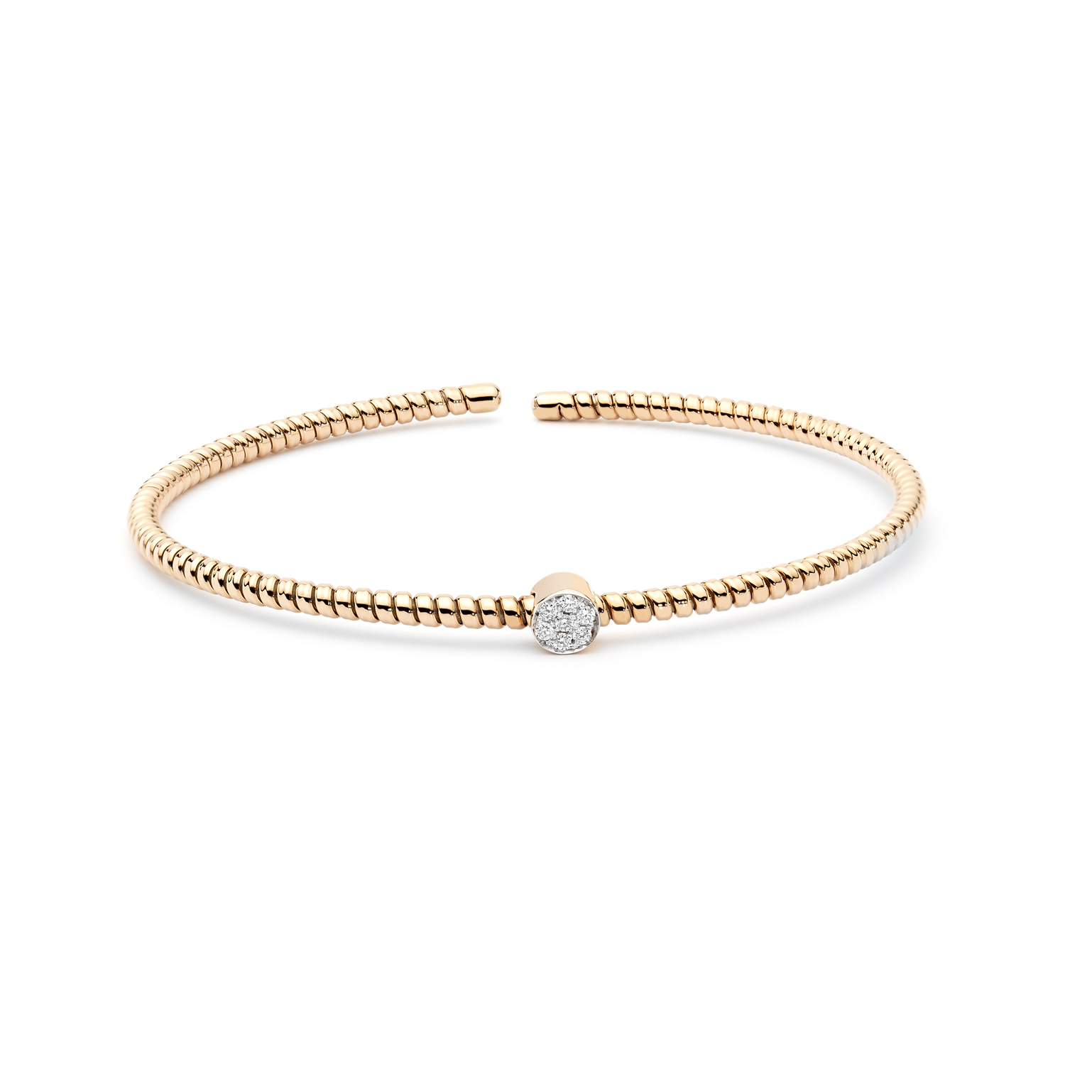 Pulsera de Tubogas de oro con brillantes