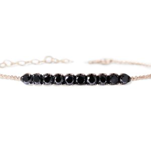 Pulsera con tira de brillantes negros