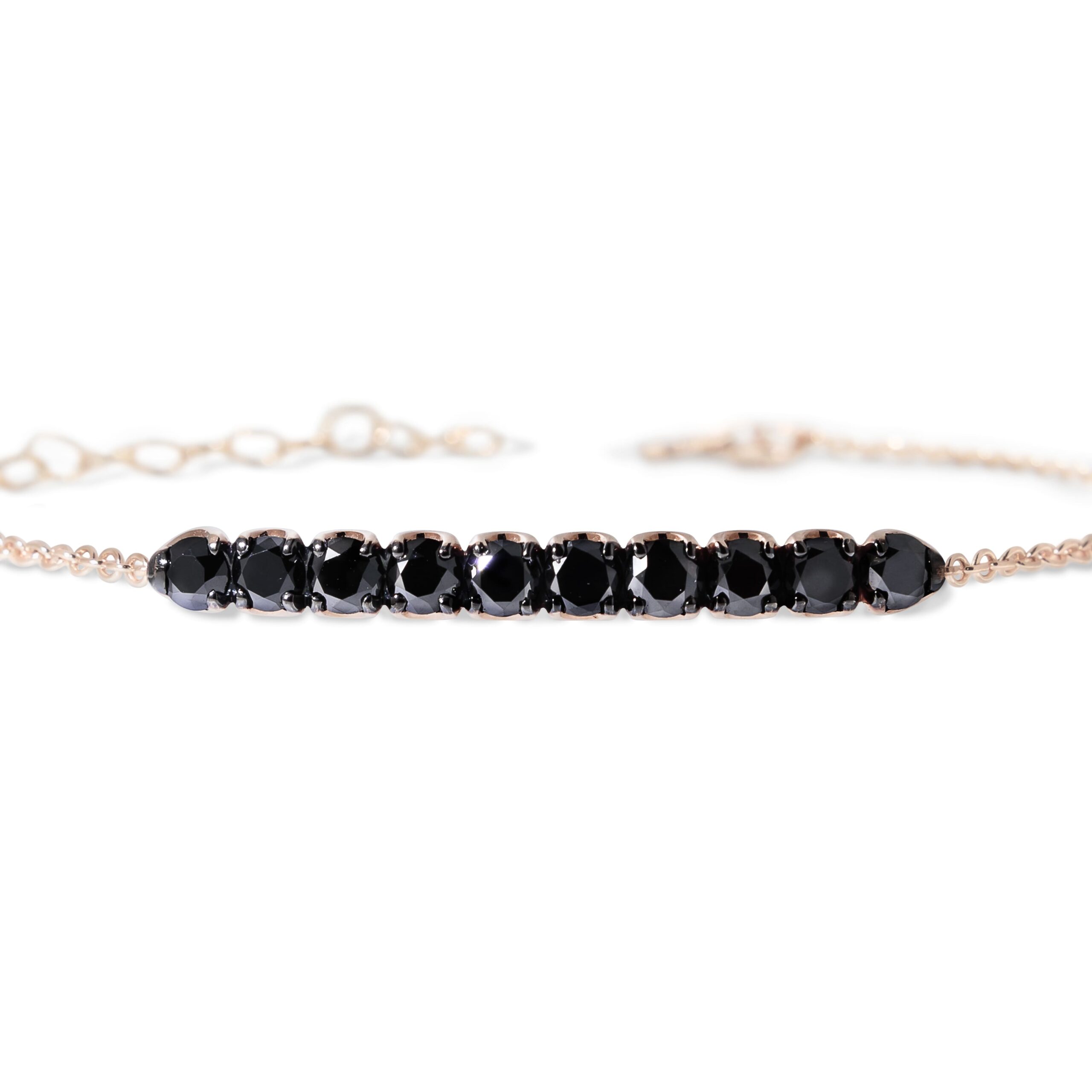 Pulsera con tira de brillantes negros