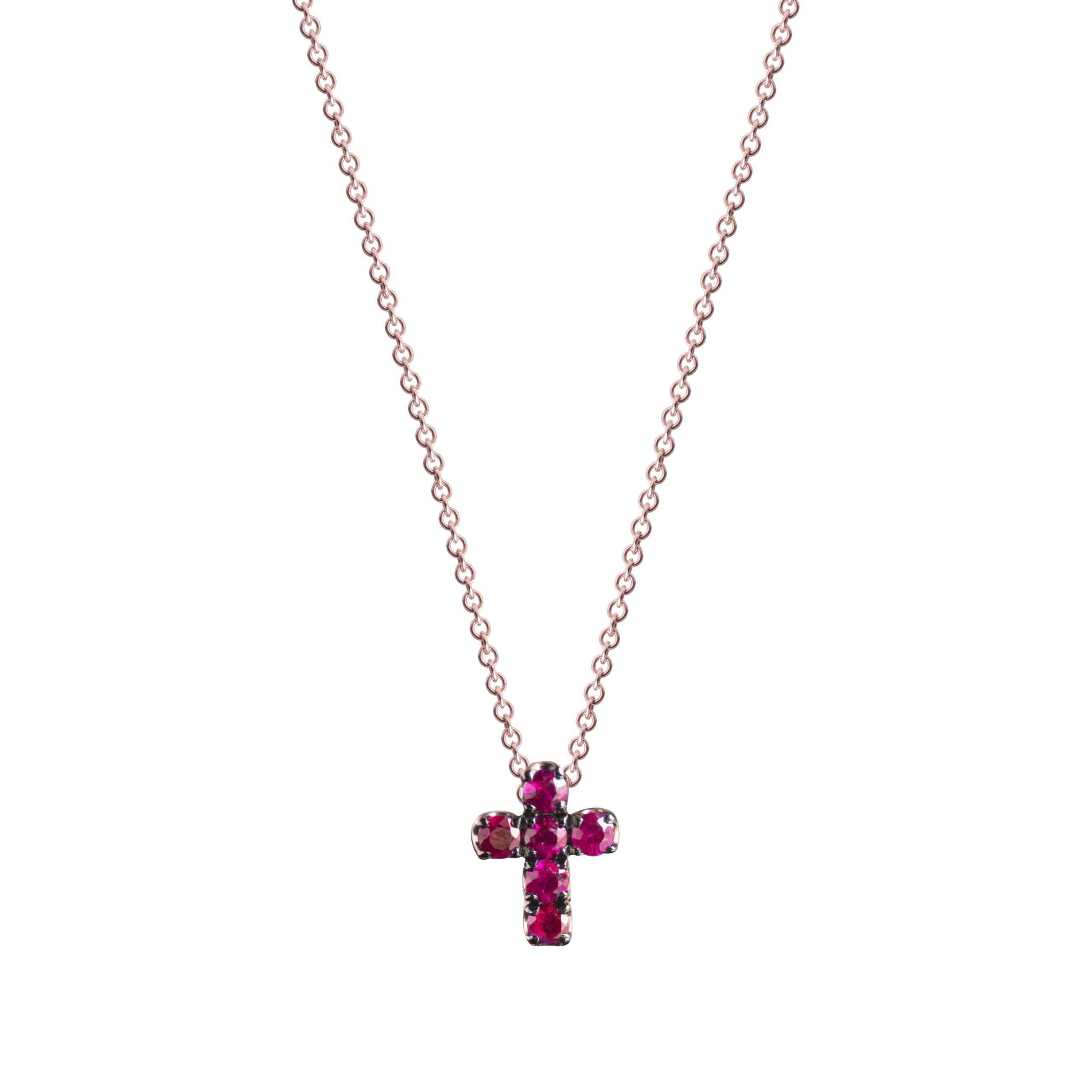 Colgante con cruz de rubís