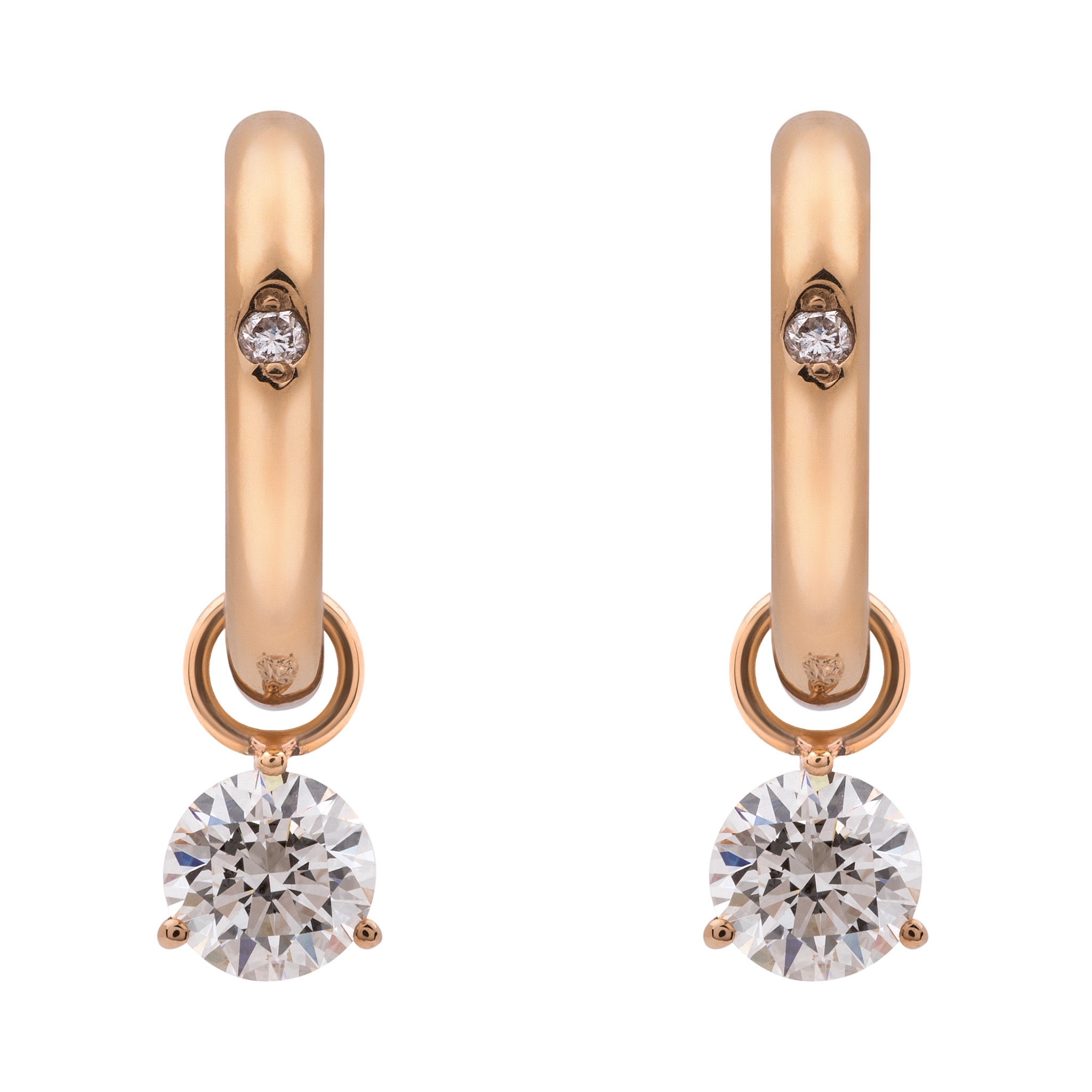Aros de Oro con Brillante Colgando