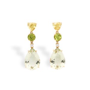 Pendientes con cuarzo lemon