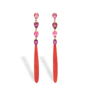 Pendientes largos de coral