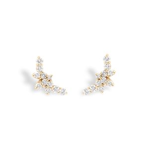 Pendientes de oro rosa y brillantes