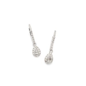 Pendientes de Oro Blanco y Brillantes