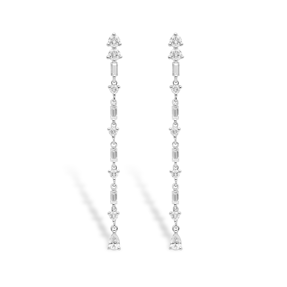 Pendientes largos de brillantes