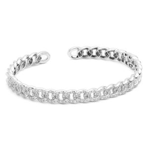 Pulsera esclava barbada de brillantes