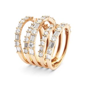 Anillo de baguettes y brillantes