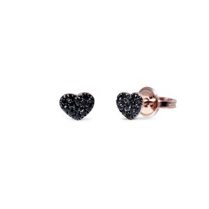 Pendientes corazón con brillantes negros